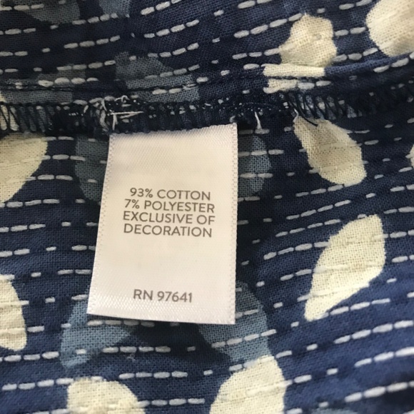 J. Jill Blue and White Floral Blouse - Picture 7 of 7